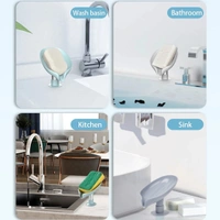 SELF DRAINING SOAP HOLDER FOR BATHROOM LEAF SHAPE SOAP DISH KITCHEN SOAP TRAY