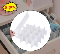 ADJUSTABLE DRAWER DIVIDERS ORGANISER SEPARATOR 8 PCS