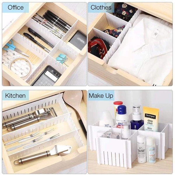 ADJUSTABLE DRAWER DIVIDERS ORGANISER SEPARATOR 8 PCS