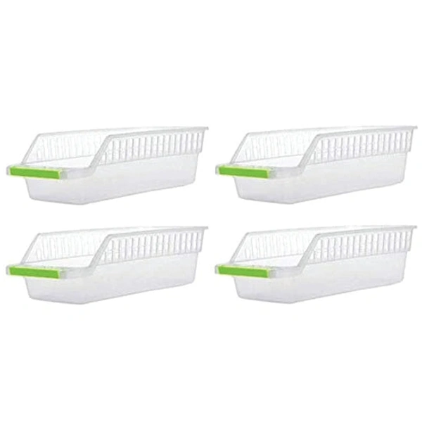 KITCHEN PLASTIC SPACE SAVER ORGANIZER BASKET RACK- 4 PCS