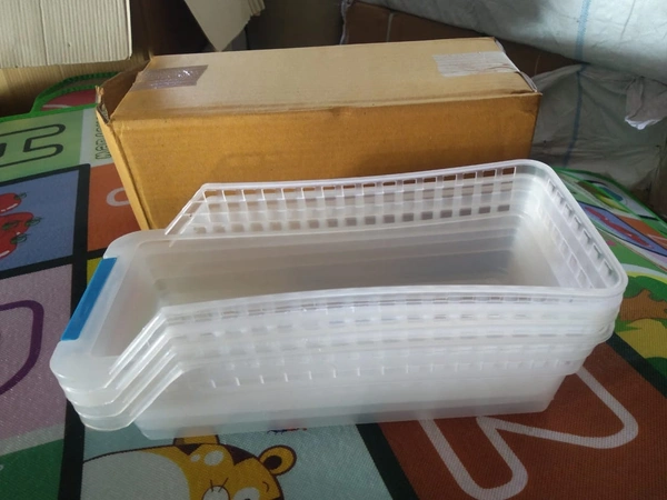 KITCHEN PLASTIC SPACE SAVER ORGANIZER BASKET RACK- 4 PCS