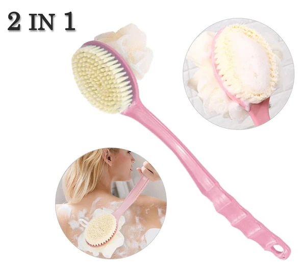 2IN1 BATH BRUSH WITH LONG HANDLE