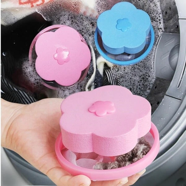 WASHING MACHINE FLOATING FILTER LINT MESH BAG NET POUCH HAIR/LINT CATCHER