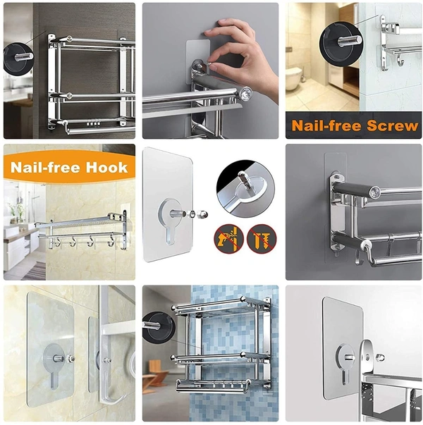 SKVWORLD Adhesive Screw Wall Hooks – Heavy-Duty, No-Drill & Strong Hold for Home & Office