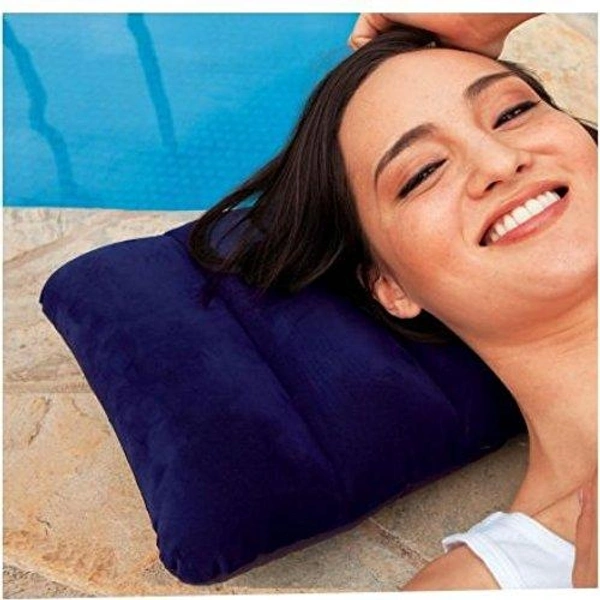 VELVET AIR INFLATABLE TRAVEL PILLOW (BLUE)