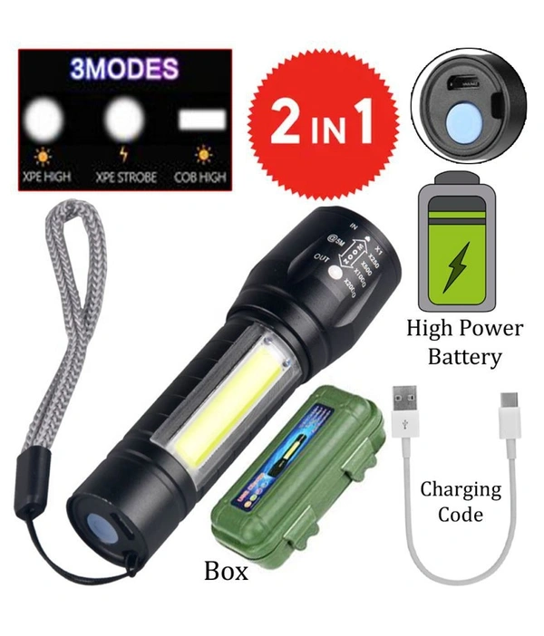 Mini Tactical Flashlight – Portable, Zoomable LED Light, 3 Modes, EDC Flashlight for Camping, Hiking, and Emergency