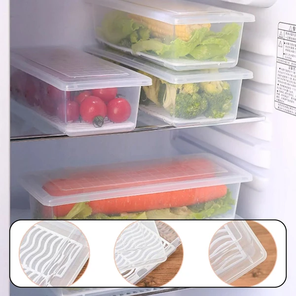 FOOD STORAGE CONTAINER WITH REMOVABLE DRAIN PLATE AND LID 1500 ML