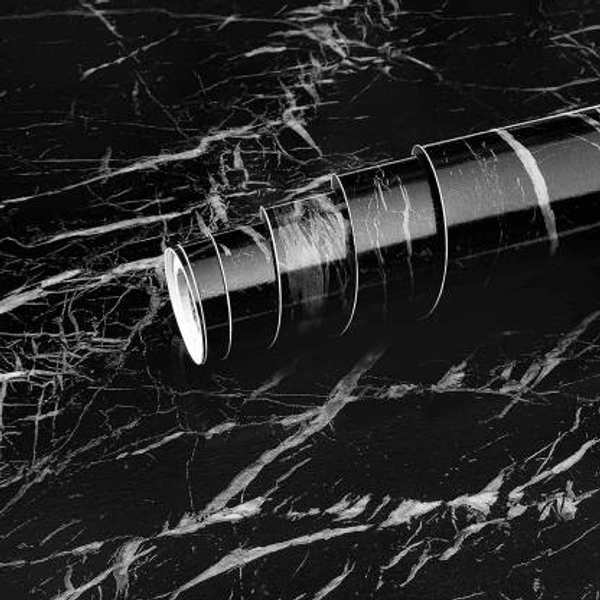 Black Marble Peel and Stick Wallpaper – 60"x200" Waterproof Vinyl Contact Paper for Countertops, Cabinets, Walls & Furniture Renovation