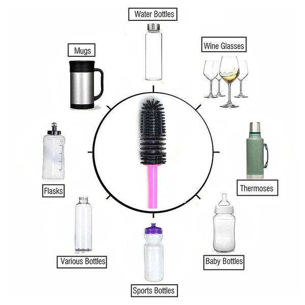 LONG BOTTLE CLEANING BRUSH FOR WASHING WATER BOTTLE, NARROW NECK CONTAINERS