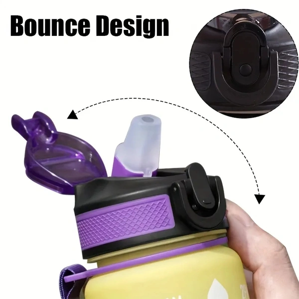 Motivational Water Bottle 1L – Reusable, BPA-Free, Leak-Proof, Time Tracker for Gym & Office – SKVWORLD