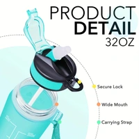 Motivational Water Bottle 1L – Reusable, BPA-Free, Leak-Proof, Time Tracker for Gym & Office – SKVWORLD