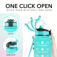 Motivational Water Bottle 1L – Reusable, BPA-Free, Leak-Proof, Time Tracker for Gym & Office – SKVWORLD