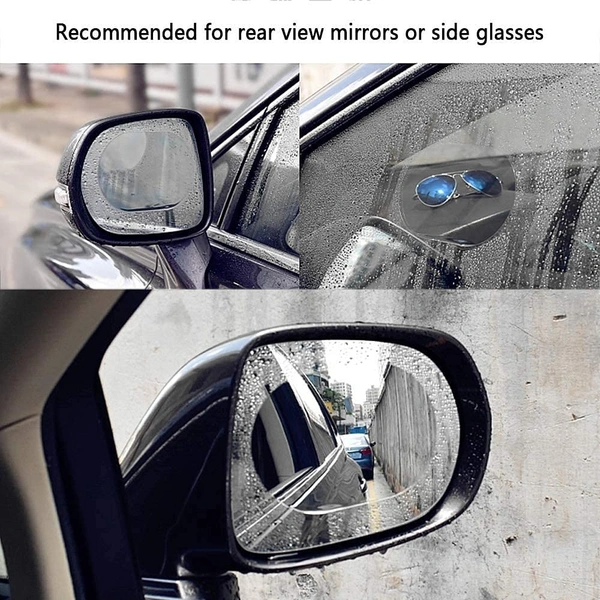 SKVWORLD Car Rearview Mirror Rainproof Film – Anti-Fog, Waterproof & Clear Vision Protection | Universal Auto Sticker for Safe Driving in All Weather