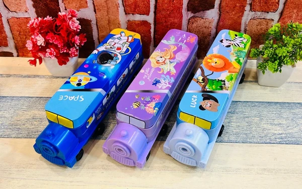 Train Pencil Box With Printed