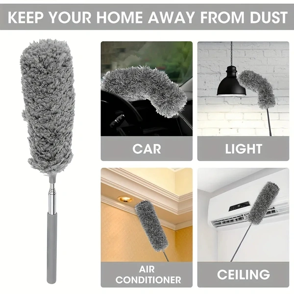 Extendable Microfiber Duster – Bendable, Lightweight, and Washable with Telescoping Pole for High Ceilings, Fans, and Hard-to-Reach Areas