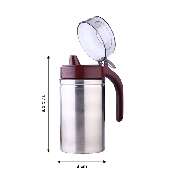 OIL DISPENSER STAINLESS STEEL WITH SMALL NOZZLE 500ML OIL CONTAINER.