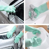 Reusable Silicone Scrubbing Gloves with Built-In Brush – Multi-Purpose Cleaning for Dishwashing, Kitchen, Bathroom, Pet Care & Car Wash (Multicolor) | SKVWORLD