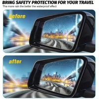 SKVWORLD Car Rearview Mirror Rainproof Film – Anti-Fog, Waterproof & Clear Vision Protection | Universal Auto Sticker for Safe Driving in All Weather