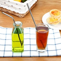 SET OF 4 STAINLESS STEEL STRAWS & BRUSH (2 STRAIGHT STRAWS, 2 BENT STRAWS, 1 BRUSH)