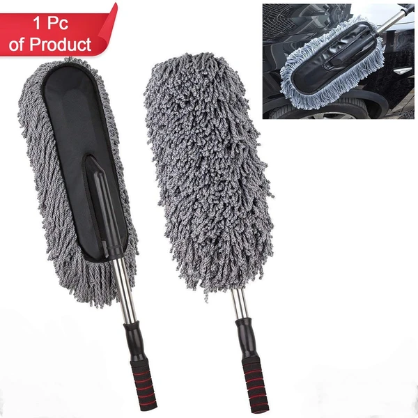 CAR DUSTER, LONG RETRACTABLE / SOFT / NON-SLIP / HANDLE MULTIPURPOSE MICROFIBER WASH BRUSH