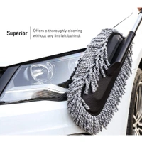 CAR DUSTER, LONG RETRACTABLE / SOFT / NON-SLIP / HANDLE MULTIPURPOSE MICROFIBER WASH BRUSH