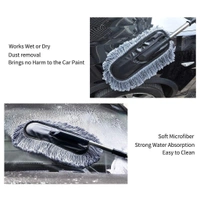 CAR DUSTER, LONG RETRACTABLE / SOFT / NON-SLIP / HANDLE MULTIPURPOSE MICROFIBER WASH BRUSH