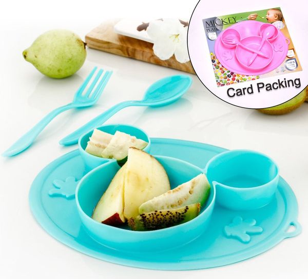 5209 SILICON MICKY PLATE AND 1 SPOON & 1 FORK CARD PACKING ( 1 PC PRODUCT)