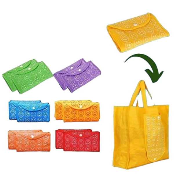  Reusable & Foldable Shopping Bags – Eco-Friendly, Multi-Color | Perfect for Personal Use & Return Gifts 🎁