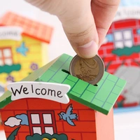 Antique House-Shaped Coin Bank for Kids & Adults – Cute Money Saving Box with Animal Cut-Out Design | SKVWORLD