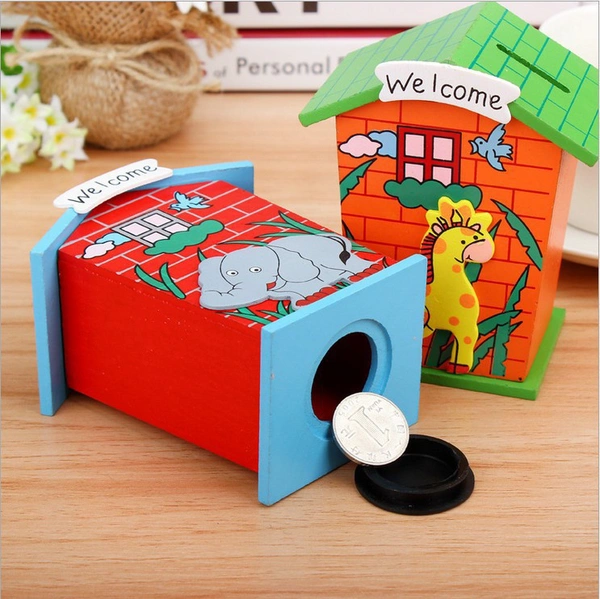 Antique House-Shaped Coin Bank for Kids & Adults – Cute Money Saving Box with Animal Cut-Out Design | SKVWORLD