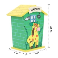 Antique House-Shaped Coin Bank for Kids & Adults – Cute Money Saving Box with Animal Cut-Out Design | SKVWORLD