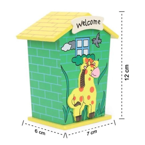 Antique House-Shaped Coin Bank for Kids & Adults – Cute Money Saving Box with Animal Cut-Out Design | SKVWORLD