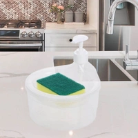 DOUBLE LAYER LIQUID SOAP DISPENSER WITH PUMP AND SPONGE (2in1)
