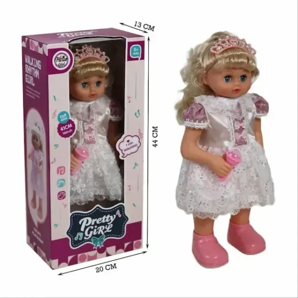 Walking Rhythm Girl Doll with Mic – Musical Singing Doll with Lights & Movement