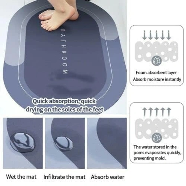  Oval Non-Slip Bathroom Mat