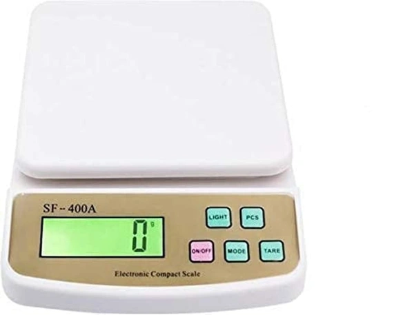 SKVWORLD Digital Kitchen Weighing Scale – SF 400A | 10kg Multi-Purpose Electronic Weight Machine with Tare Function| High-Precision Food, Baking & Parcel Scale | LCD Display | Battery 