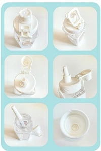 Kawaii Water Bottle with Straw | Reusable Silicone Bottle with 3D Stickers | Cute Gift for Girls (1 Pc)