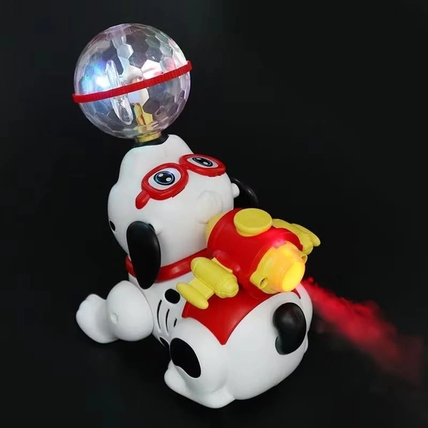 Rotating Crawling Spray Dog Car Vehicle Toy for Kids|Boys|Girls with 360° Rotation, Light & Music (Color-as per Availability), +3yrs.