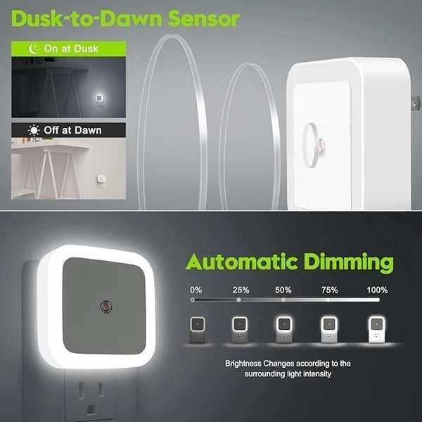 Automatic Sensor Smart Led Night Lamp Ideal for Bedroom and Livingroom Decor (White) - Smart Sensor Automatic ON/Off Dim LED Light Energy
