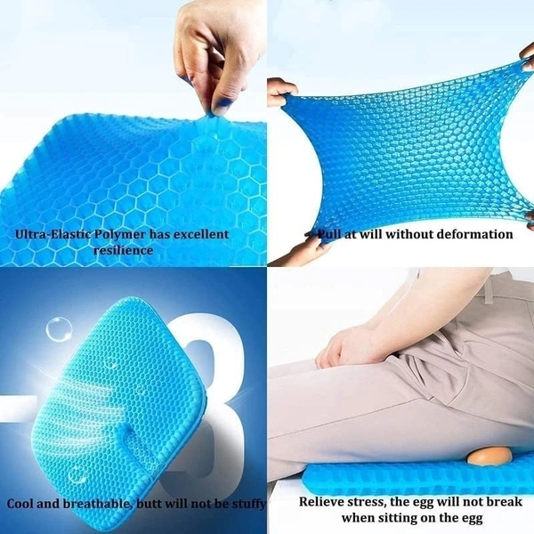 Egg Gel Seat Cushion | Breathable Gel Chair Pad | Pressure Relief for Home, Office, Car & Wheelchair