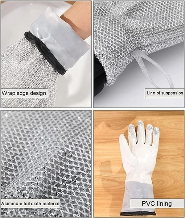 Wire Dishwashing Gloves – Durable & Reusable Waterproof Cleaning Gloves for Kitchen | Perfect for Washing Dishes, Scrubbing Pots & Household Cleaning – SKVWORLD