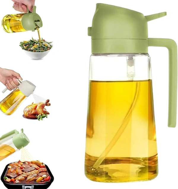 2-in-1 Oil Dispenser & Mist Spray Bottle | 500ml Leakproof Glass Oil Sprayer for Cooking, Baking, Air Fryer, Salad, Frying, Vinegar & More