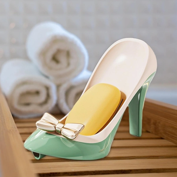  Heel Shape Soap Holder | Shoe Shape Soap Tray | Sponge Holder | Self Draining Soap Dish | For Countertop/Bathtub/Shower/Bathroom/Kitchen |