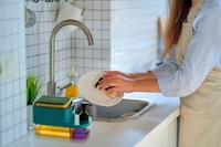 3-in-1 Soap Dispenser with Sponge Holder – Multipurpose Liquid Soap Pump for Kitchen & Bathroom | Smart Dishwashing & Hand Wash Organizer – SKVWORLD