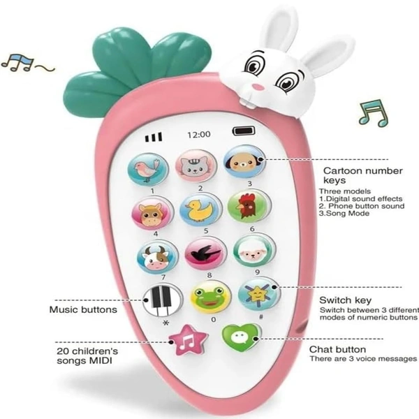 Rabbit Intelligent Baby Cell Phone – Fun Musical Mobile Toy with Lights & Ringtones for Kids & Toddlers | SKVWORLD
