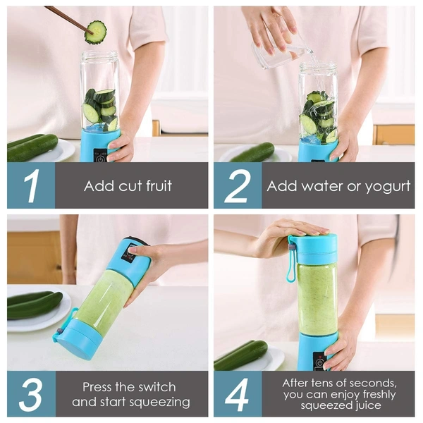 Portable USB Rechargeable Blender – Mini Personal Juicer for Smoothies & Shakes, Travel-Friendly Fruit Mixer – SKVWORLD