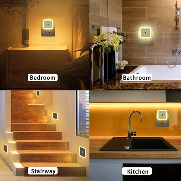 Automatic Sensor Smart Led Night Lamp Ideal for Bedroom and Livingroom Decor (White) - Smart Sensor Automatic ON/Off Dim LED Light Energy