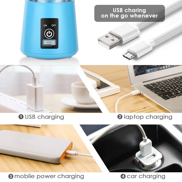 Portable USB Rechargeable Blender – Mini Personal Juicer for Smoothies & Shakes, Travel-Friendly Fruit Mixer – SKVWORLD