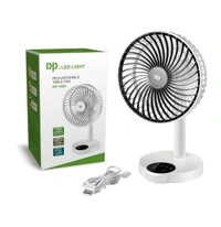 DP 7626 (Rechargeable Table Fan) 4000Mah, With Led Night Light Usb Fan