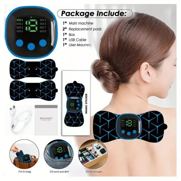 Butterfly Electric Neck Massager – Cordless Full Body Massage Device with Remote Control | Portable & Relaxing Massage for Neck, Back & Shoulders – SKVWORLD